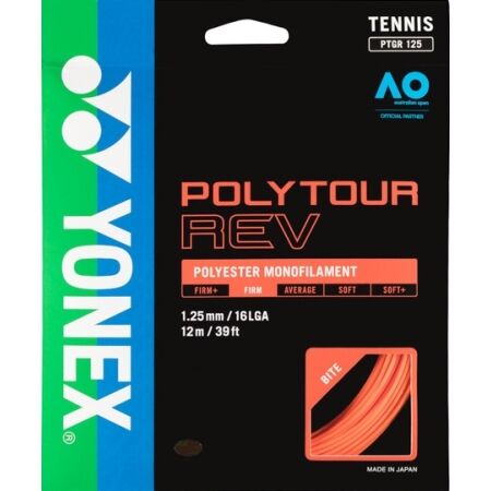 Tenisový výplet YONEX PolyTour REV 130 - 200 m - oranžový